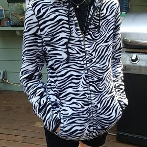 Zebra striped girls hoodie